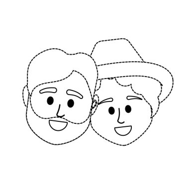 noktalı şekli çift kafa ile birlikte saç modeli tasarlamak vektör