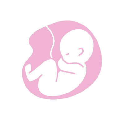 siluet güzel bebek göbek kordonu vektör çizim ile