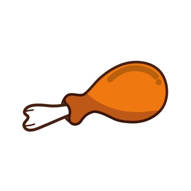 lezzetli tavuk uyluk gıda kutsal kişilerin resmi, vektör çizim