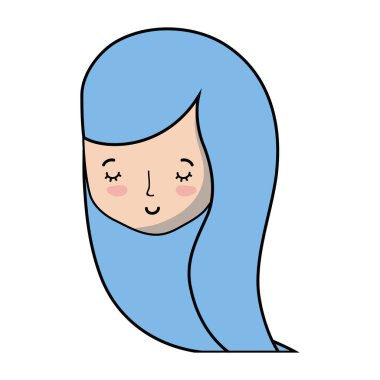 sevimli kadın baş saç modeli tasarımı ile illüstrasyon vektör