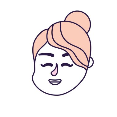 avatar kız baş saç modeli tasarımı ile illüstrasyon vektör