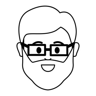 şekil insanlar, mutlu yüz adam gözlük simgesiyle illüstrasyon vektör