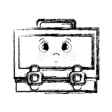 Şekil kawaii sevimli sürpriz bavul tasarlamak vektör