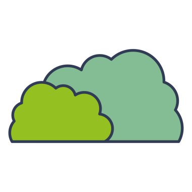 Bush bitki botanik dekorasyon Bahçe vektör çizim için