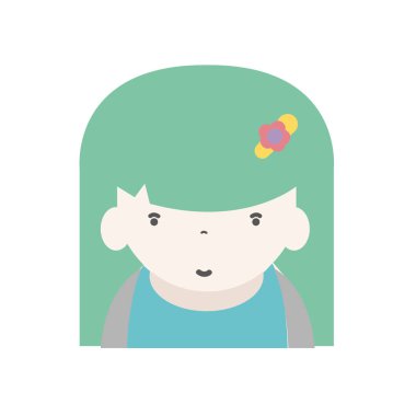 güzellik kız saç modeli için kawaii avatar vektör çizim ile