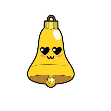 Kawaii şirin ihale bell alarm vektör çizim