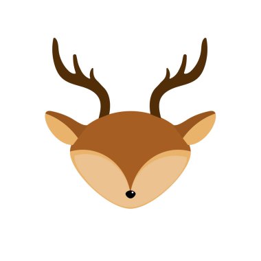 geyik vahşi sevimli hayvan vektör çizim kafa