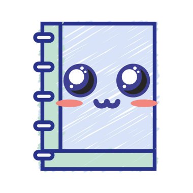 Kawaii şirin ihale defter araç vektör çizim