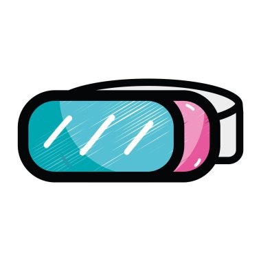 sanal oyun eğlence, vektör çizim 3D gözlük