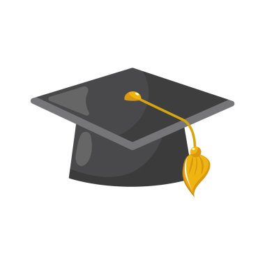 Cap mezuniyet nesne tasarım vektör çizim simgesi