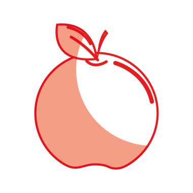 siluet lezzetli elma sağlıklı meyve, vektör çizim