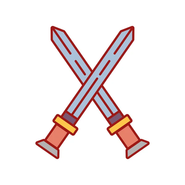 Videogame Swords Medieval Weapon Vector Illustration — Stock Vector