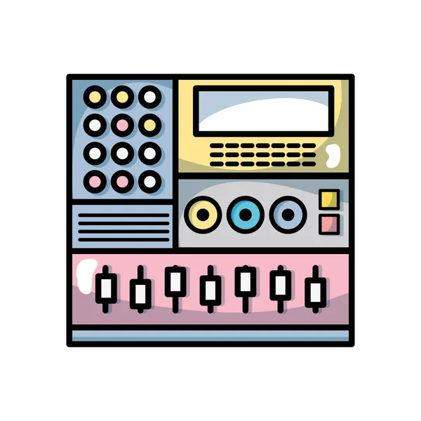 Elektronische Audio Console Spelen Muziek Performer Vectorillustratie — Stockvector