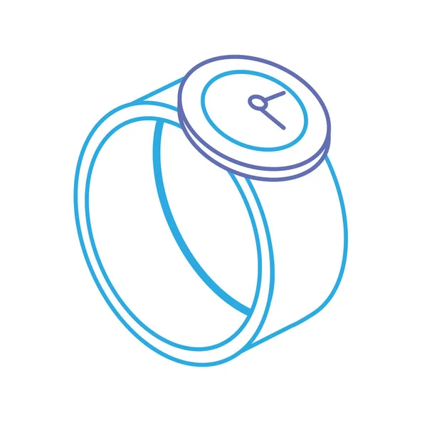 Linientechnologie Smartwatch Mit Digitaler Verbindung Service Vektor Illustration — Stockvektor