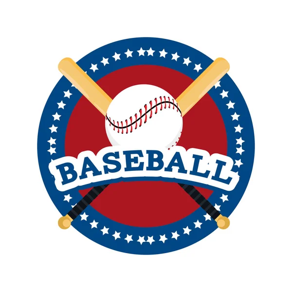 Kreis Aufkleber Zur Vektor Illustration Von Baseball Sportspielen — Stockvektor