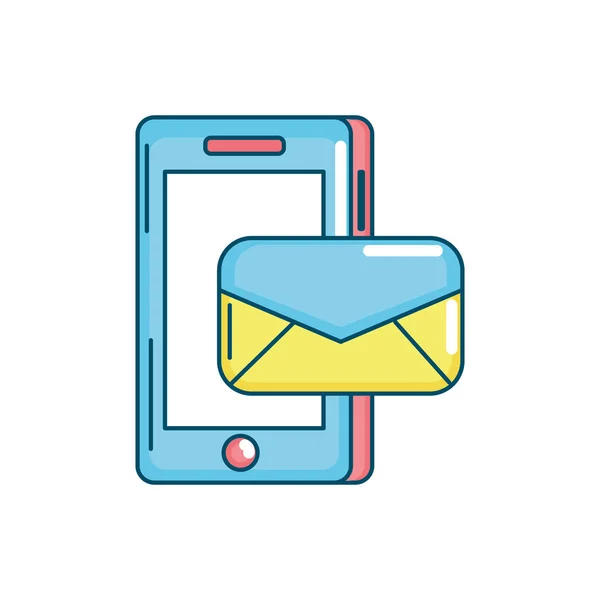 Tecnologia Smartphone Com Ilustração Vetorial Mensagem Mail —  Vetores de Stock