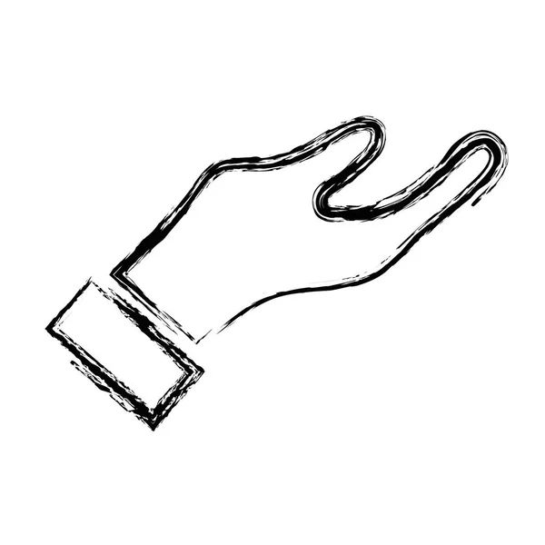 Figura Homem Mão Para Fazer Sinal Comunicação Vetor Ilustração — Vetor de Stock