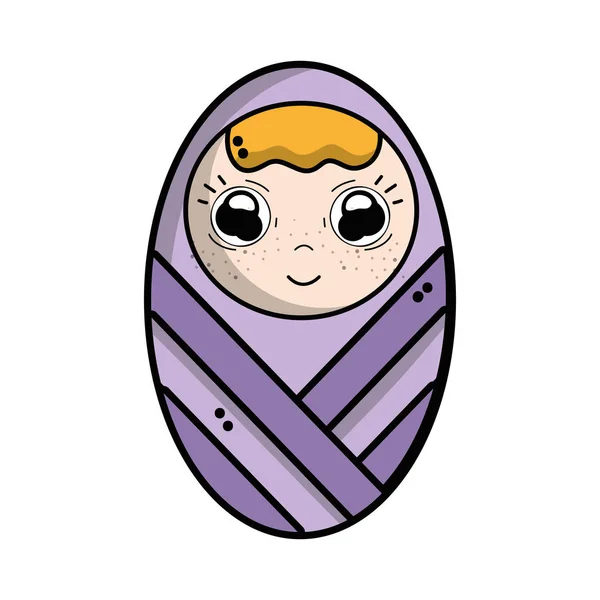 Cute Baby Boy Hairstyle Blanket Vector Illustration — Stock Vector