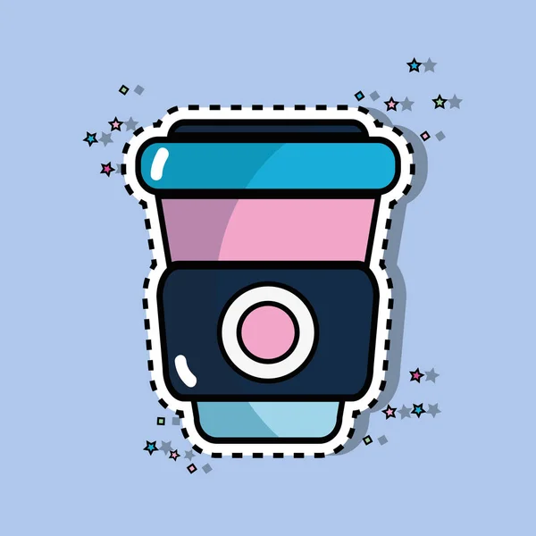 Délicieux Café Intérieur Illustration Vectorielle Tasse Plastique — Image vectorielle