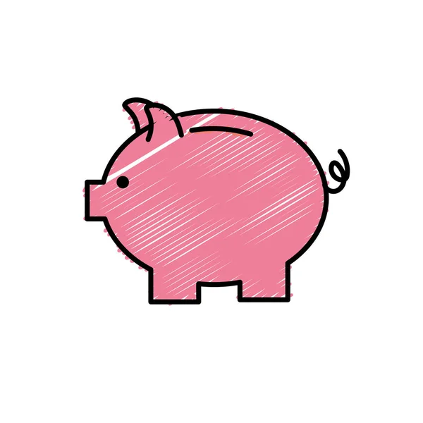 Design Porco Agradável Para Economizar Dinheiro Ilustração Vetorial —  Vetores de Stock