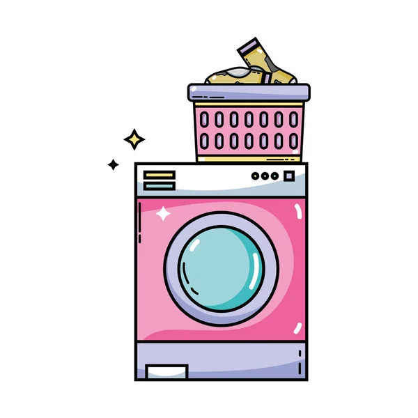 Electronic Washing Machine Basket Dirty Socks Vector Illustration — Stock Vector