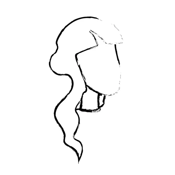 Figure Beauté Femme Visage Avec Coiffure Illustration Vectorielle — Image vectorielle