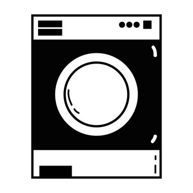 Giysi vektör çizim temizlemek için kontur güzel çamaşır makinesi teknolojisi