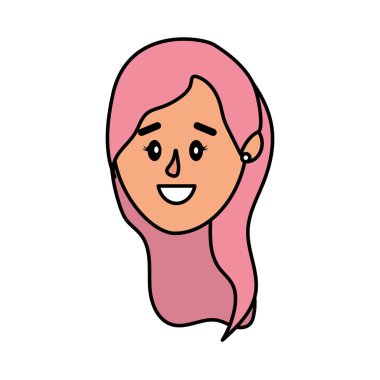 Avatar kadın baş saç modeli tasarımı ile illüstrasyon vektör