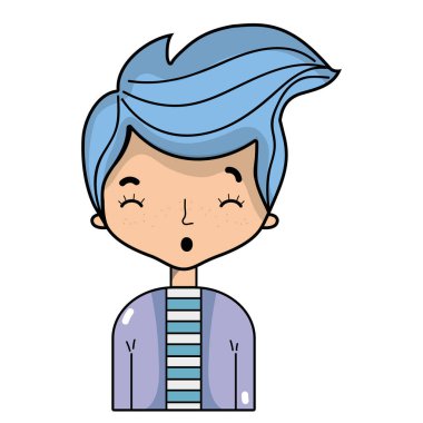 saç tasarım ve gömlek vektör çizim ile şirin adam