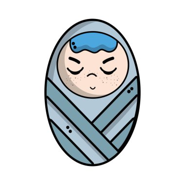 şirin bebek çocuk saç modeli battaniye vektör çizim ile