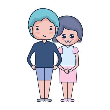 Güzellik çift ile birlikte saç modeli tasarım illüstrasyon vektör