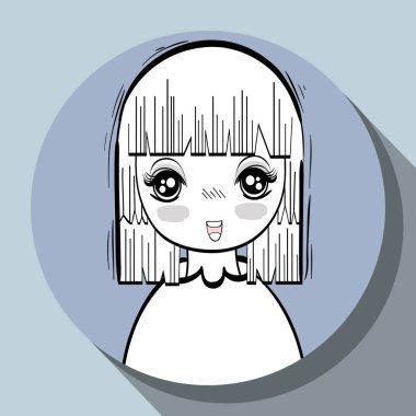 Anime güzel ihale kadın, vektör çizim tasarım