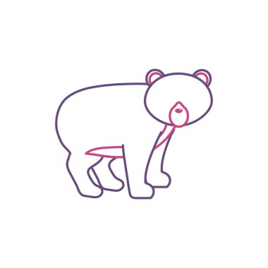 siluet sevimli ayı vahşi hayvan simge vektör çizim