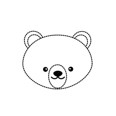 noktalı şekil sevimli ayı baş vahşi hayvan vektör çizim