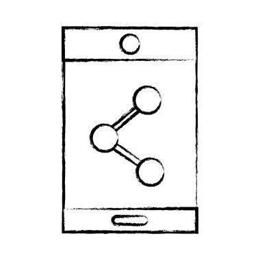 Şekil smartphone teknoloji paylaşımı bağlantı simge vektör çizim ile
