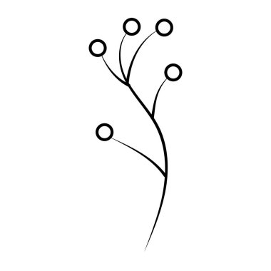 şirin bitki dal dekorasyon, vektör çizim tasarım