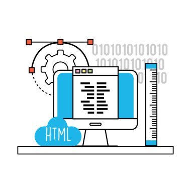 teknoloji vektör çizim programlama için Web sitesi işlem bilgileri