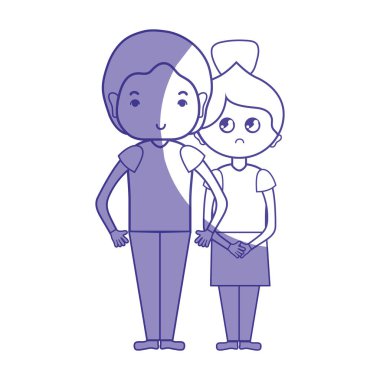 illüstrasyon siluet güzellik çift ile birlikte saç modeli tasarım vektör