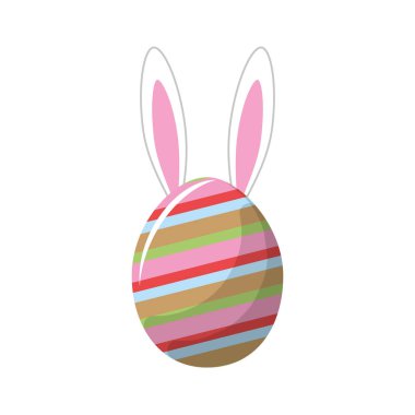 Paskalya INSITE güzel bir şekilde dekore edilmiş yumurta tavşan, illüstrasyon vektör