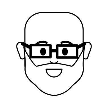 şekil insanlar, mutlu yüz adam gözlük simgesiyle illüstrasyon vektör