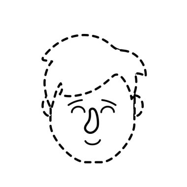 Şekil avatar adam kafa saç modeli tasarım vektör çizim ile noktalı