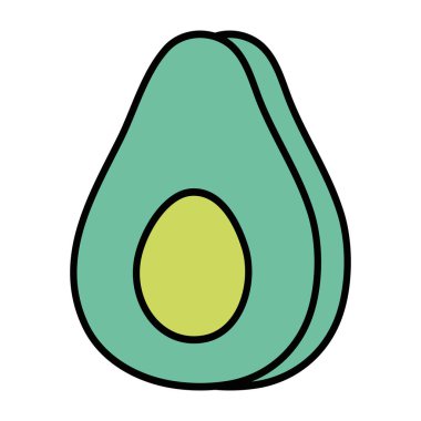 protein beslenme vektör çizim ile lezzetli avokado meyve