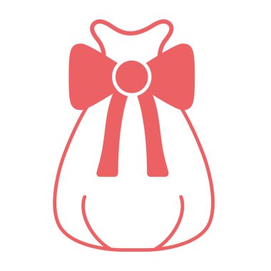 siluet Noel Baba çanta robbon tasarım vektör çizim ile