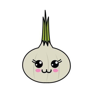 amblem kawaii mutlu soğan sebze simgesi, vektör tasarım görüntü illüstrasyon
