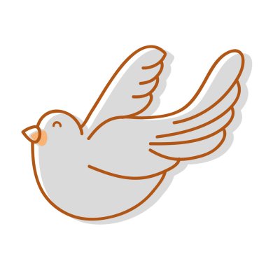 sevimli güvercin hayvan barış sembolü vektör çizim