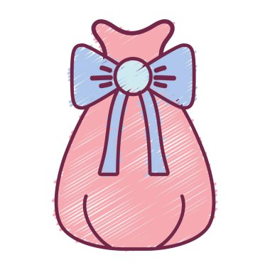 Noel Baba çanta robbon tasarım vektör çizim ile