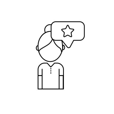 çizgi sosyal kadın sohbet kabarcık simge vektör çizim ile