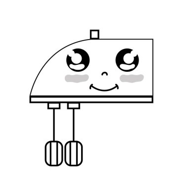 satır kawaii şirin mutlu Mikser teknoloji vektör çizim