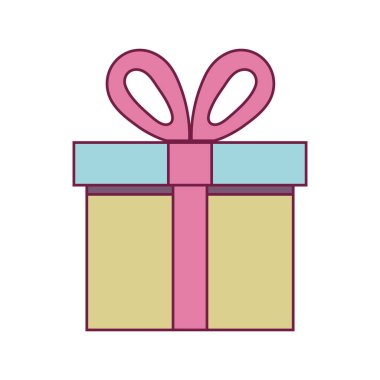 Şerit dekorasyon tasarım vektör çizim ile mevcut hediye kutusu