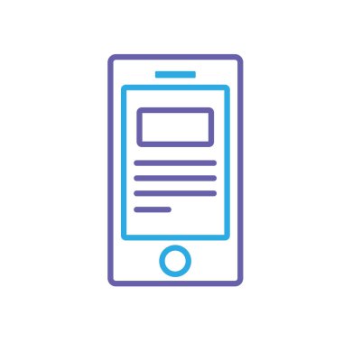 siluet smartphone ile iş dijital belge vektör çizim